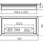 Passa Fio Cabo Alumínio Fosco Quadrado Mesas 80x160mm