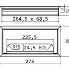 Passa Fio Cabo Alumínio Fosco Quadrado Mesas 80x275mm