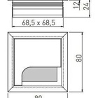 Passa Fio Cabo Alumínio Fosco Quadrado Mesas 80x80mm