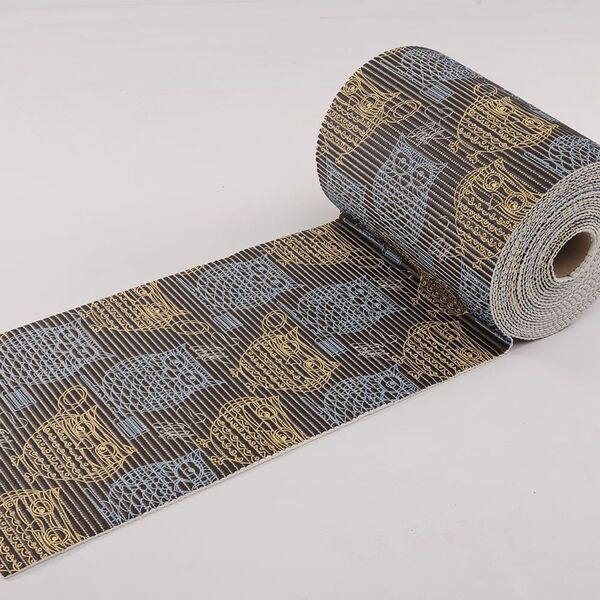 Passadeira Antiderrapante Rolo Tropical Corujas 43cmx15m