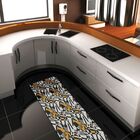 Passadeira Antiderrapante Tropical 43cm X 1,3m Talheres Abstr