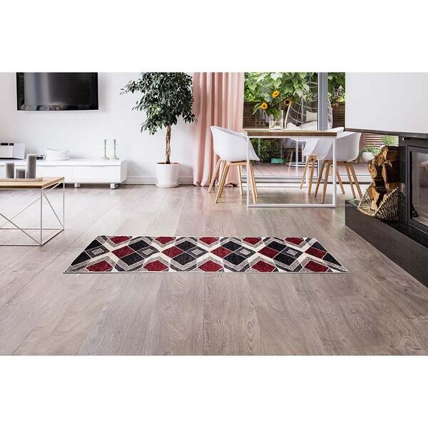 Passadeira Belga Antuérpia 4 Vermelho-bege 0,66x2,10m - Edant