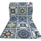 Passadeira Cozinha Emborrachada Antiderrapante 4mts X 43cm Az