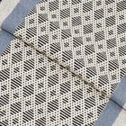 Passadeira Geométrica Retangular Bordada Algodão Interno Cru e Cinza 0,5X2m Tapetes Marajó