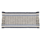 Passadeira Geométrica Retangular Bordada Algodão Interno Cru e Cinza 0,5X2m Tapetes Marajó