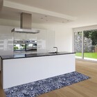 Passadeira Geométrico Retangular Azulejos PVC Áreas Geométrico Azul 0,65m