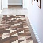 Passadeira Geométrico Losangos Antiderrapante 66x240cm Marrom