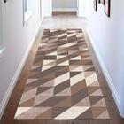 Passadeira Geométrico Losangos Antiderrapante 66x240cm Marrom