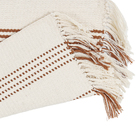 Passadeira Listrada Retangular Assis Algodão Interno Cru e Caramelo Escuro 0,5X2m Tapetes Marajó