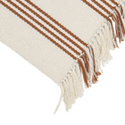 Passadeira Listrada Retangular Assis Algodão Interno Cru e Caramelo Escuro 0.5X1m Tapetes Marajó