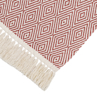 Passadeira Listrado Retangular Diamante Algodão Laranja Interna 0,47x1m Artesanal Teares