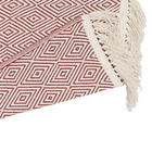 Passadeira Listrado Retangular Diamante Algodão Laranja Interna 0,47x1m Artesanal Teares