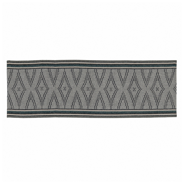 Passadeira Listrado Retangular Monaco Algodão Cinza Interna 0,5x1,6m Artesanal Teares