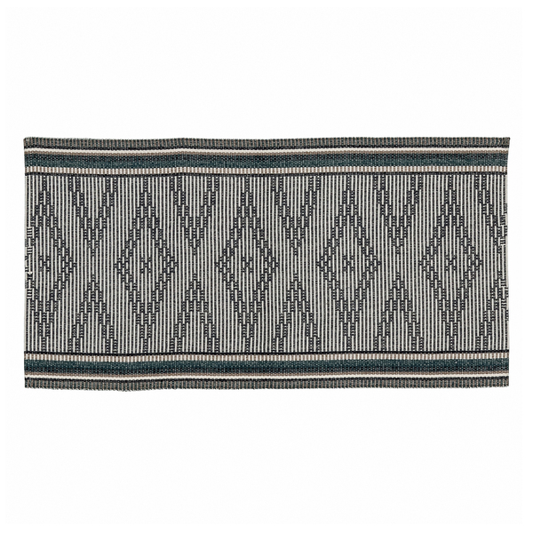 Passadeira Listrado Retangular Monaco Algodão Cinza Interna 0,5x1m Artesanal Teares