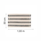 Passadeira Listras Crú com Preto 1x0,5m Artesanal Teares
