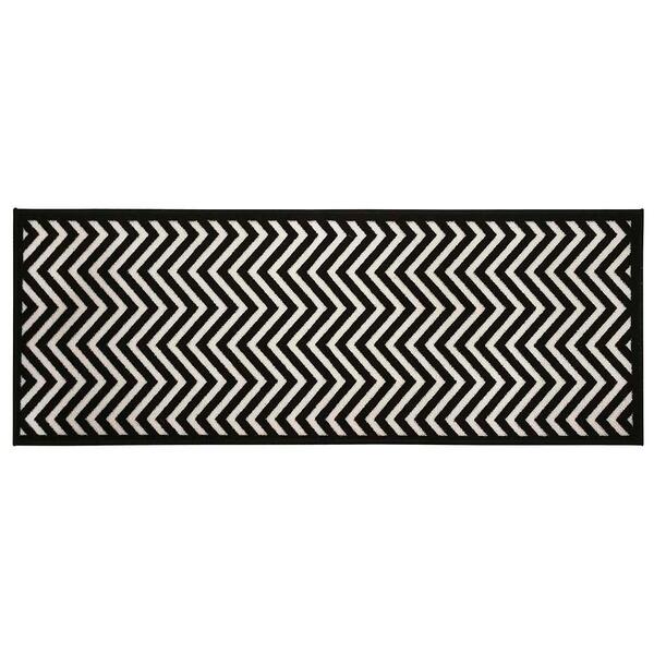 Passadeira Para Cozinha Clean 15 Branco-preto 0,40x1,20m - Ed