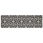 Passadeira Para Sala Preta Estampada Geométrica 3m x 66cm Ant