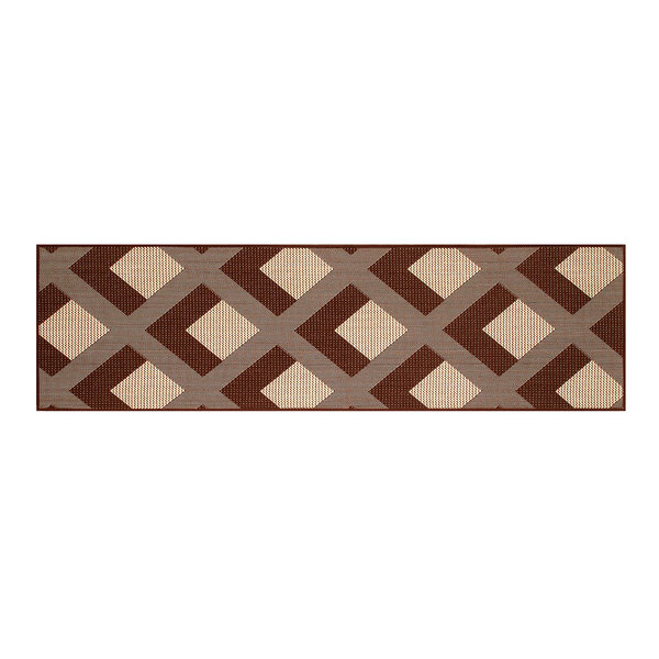 Passadeira Tabaco Geométrico 5m x 66cm Antiderrapante Sisal