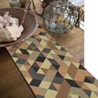 Passadeira Tropical Triangulos Color Bege 0,42x1,30m - Kapazi