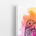 Passarinho Aquarela Arte Colorido Quadro Canvas 120x80cm