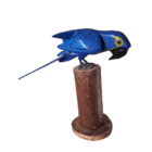 Pássaro Arara Azul No Toco (38 Cm)