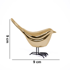 Pássaro Decorativo Em Cerâmica Dourado 9x9x5 Cm F01 - D'rossi