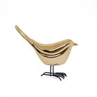 Pássaro Decorativo Em Cerâmica Dourado 9x9x5 Cm F01 - D'rossi