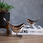 Pássaro Decorativo Em Cerâmica Prata 12x12x5 Cm - D'rossi