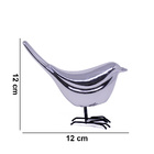 Pássaro Decorativo Em Cerâmica Prata 12x12x5 Cm - D'rossi