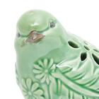 Pássaro Decorativo Lyor De Cerâmica Amazon Verde Escuro 4177