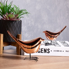 Pássaro Em Cerâmica Decorativo Rosê 15x18x7 Cm - D'rossi