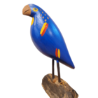 Pássaro Papagaio Azul 19cm - Bento de Sumé