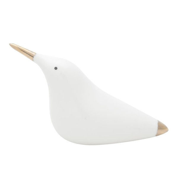 Pássaro Porcelana Branco Com Bico Dourado - Urban