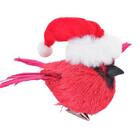 Pássaro Tie Vermelho Com Gorro 1pc 20x14x14cm Decoração De Na