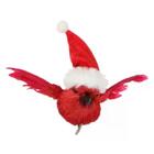 Pássaro Tie Vermelho Com Gorro 1pc 20x14x14cm Decoração De Na