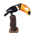 Pássaro Tucano No Toco (29 Cm)