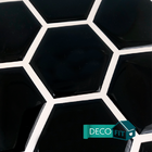 Pastilha Adesiva Resinada Hexagonal Preto C/ Rejunte Branco 2