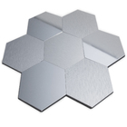 Pastilha Autoadesiva Metal Alumínio Prata 29x30cm Glass Mosaic