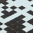 Pastilha Branco e Preta 30x30cm Vidro Real