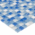 Pastilha de Pedra e Vidro 1,5x1,5cm GS300 Azul Glass Mosaic