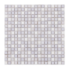 Pastilha de Pedra e Vidro 1,5x1,5cm GS306 Bege, Branca e Rosa Glass Mosaic