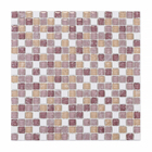 Pastilha de Pedra e Vidro 1,5x1,5cm GS306 Bege, Branca e Rosa Glass Mosaic