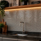Pastilha de Vidro 2,5x2,5cm K2511 Cinza Glass Mosaic