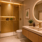 Pastilha de Vidro 2,5x2,5cm K2512 Dourada Glass Mosaic