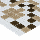 Pastilha de Vidro 30x30cm Realescla Paris Mesclado Bege Vidro Real
