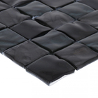 Pastilha de Vidro 4,8x4,8cm Junsui J07 Preta Glass Mosaic