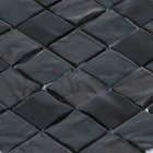 Pastilha de Vidro 4,8x4,8cm Junsui J07 Preta Glass Mosaic