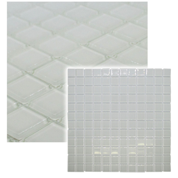 Pastilha de Vidro Branca Cristal para Cozinha Banheiro Piscin