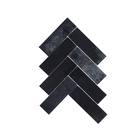 Pastilha de Vidro Chevron Hitam Preto 24,7x28cm Glassline