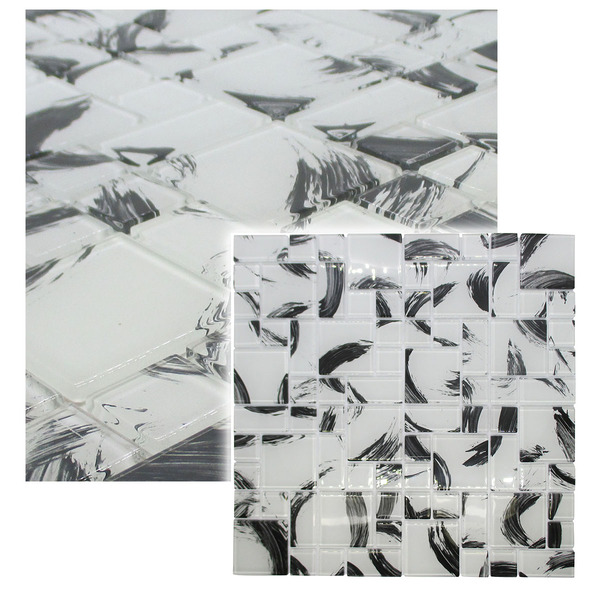 Pastilha De Vidro Mesca 30cmx30cm La Bella Griffe Monet White